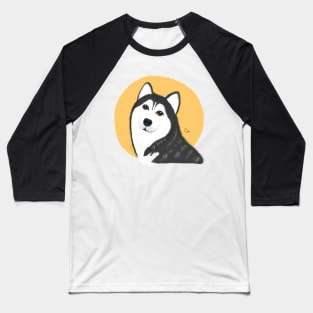 Husky Dog Art Baseball T-Shirt